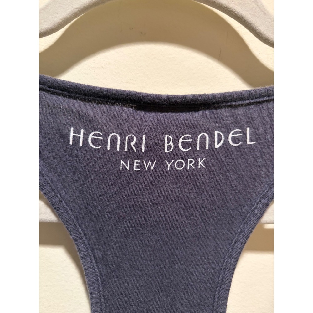 Henri Bendel Sugarpova Lip Logo Racerback Tank Top Navy Blue Large L - Picture 4 of 7